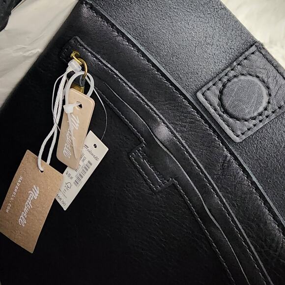 Madewell Black Leather Transport Bucket Bag NWT - Picture 7 of 12